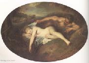 Jean-Antoine Watteau Jupiter and Antiope (mk05) oil on canvas
